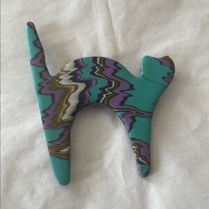 Colorful Abstract Cat Figurine